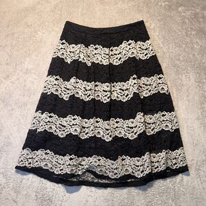 Who What Wear Lace Skirt Black And White Size 8 Double Lined